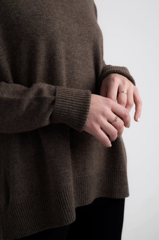 Джемпер оверсайз женский HYMY. Шерсть мериноса 70%, кашемир 30%  фото 6