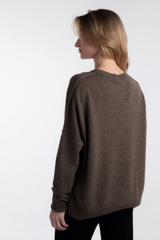 Джемпер оверсайз женский HYMY. Шерсть мериноса 70%, кашемир 30%  фото 5
