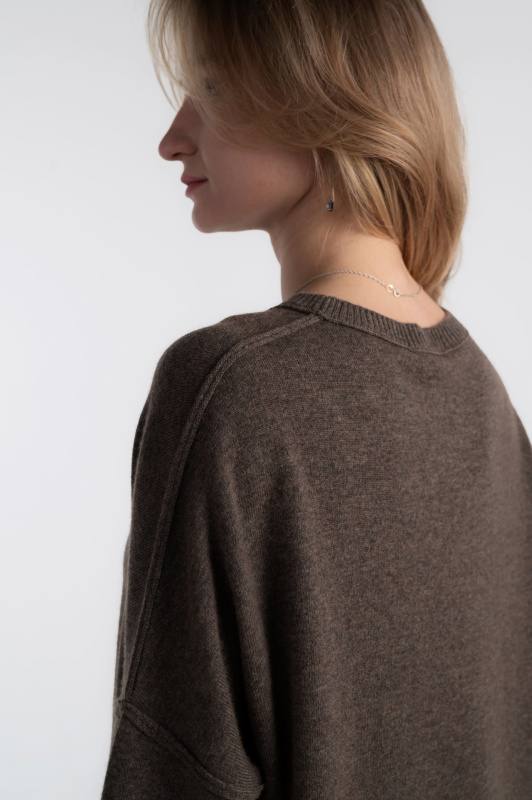 Джемпер оверсайз женский HYMY. Шерсть мериноса 70%, кашемир 30%  фото 7