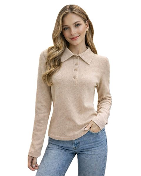 Джемпер - поло женский HYMY. Шерсть мериноса 70%, кашемир 30%