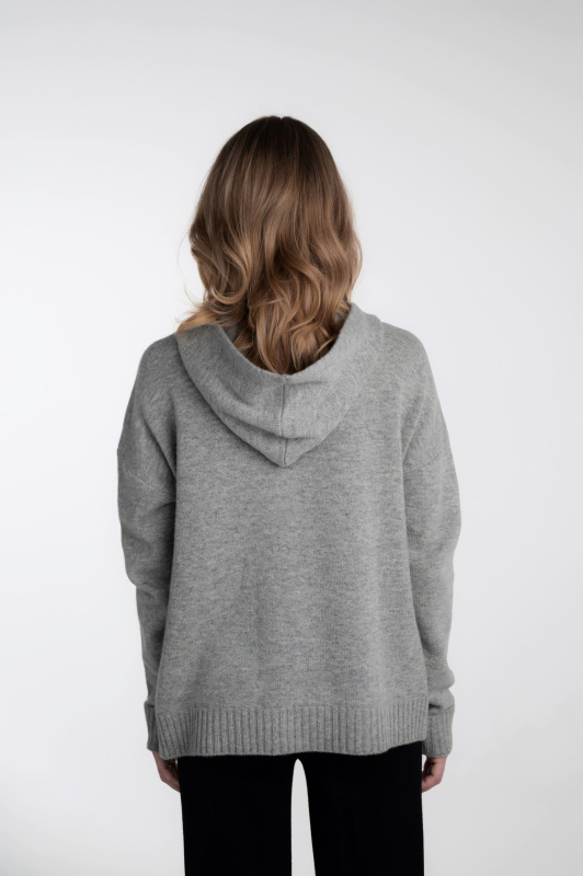 Худи с капюшоном женское HYMY. Шерсть мериноса 70%, кашемир 30%.  фото 5