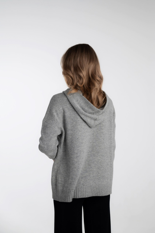 Худи с капюшоном женское HYMY. Шерсть мериноса 70%, кашемир 30%.  фото 6