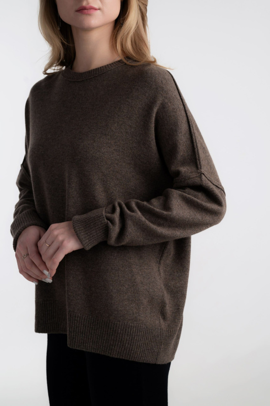 Джемпер оверсайз женский HYMY. Шерсть мериноса 70%, кашемир 30%  фото 4